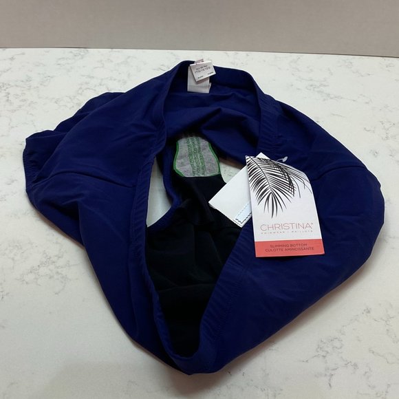 NWT Christina Blue Plus High-Waist Bikini Bottom - Picture 3 of 5